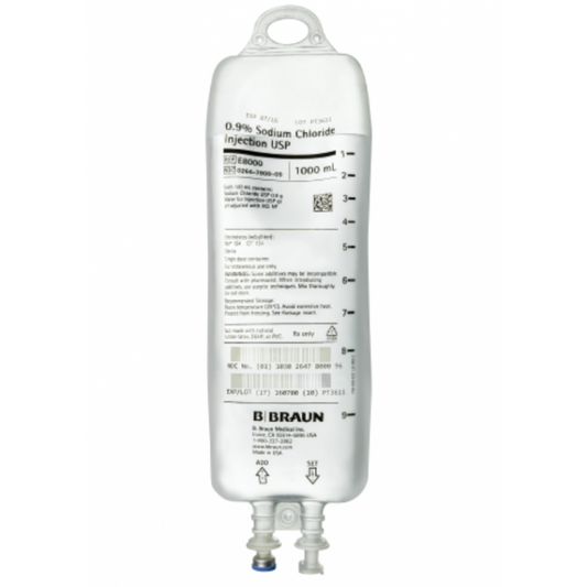 Sodium Chloride Inj USP 0.9% 1-Liter Bags Braun Brand DEHP-Free