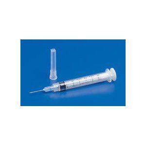 Syringe with Thin Wall Needle 3 cc 23 gauge 1 inch Box of 100