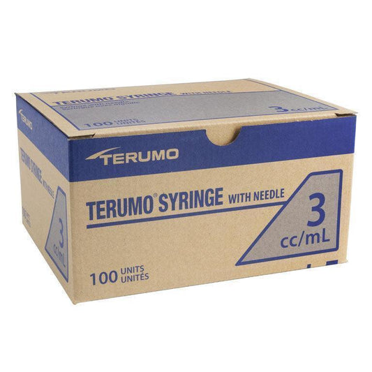Syringe with Needle 3cc 20 ga 1.5 inch Thin Wall Terumo Brand Box of 100