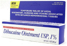 Dibucaine (Nupercainal) Ointment 1% 1 Ounce Tube