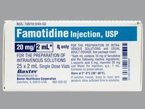 Famotidine (Pepcid) Injectable, 10 mg/ml, 2ml, 25 Vials