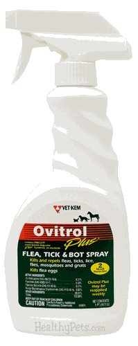 Ovitrol Plus Flea, Tick and Bot Spray for Cats, Dogs and Horses 16oz