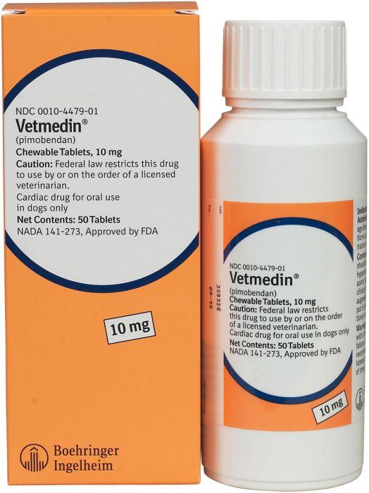 Vetmedin (Pimobendan) Chewable Tablets 10mg Bottle of 50