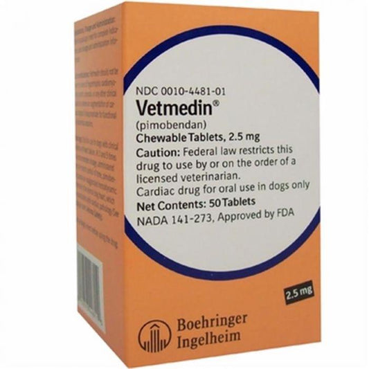Vetmedin (Pimobendan) Chewable Tablets 2.5 mg Bottle of 50